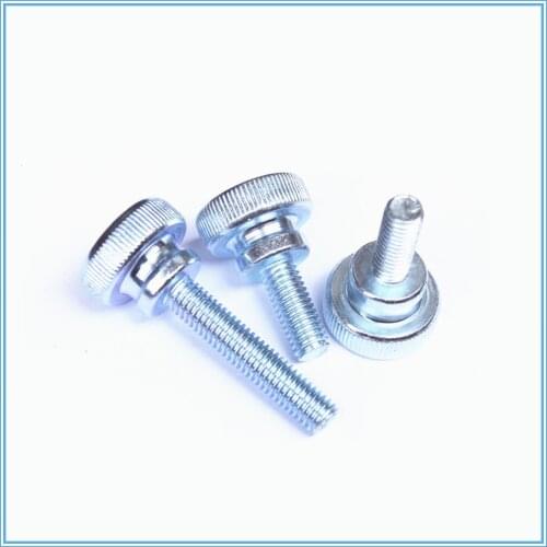 10pcs M5 M5*8/10/12~30MM Carbon Steel thumb screw with collar round head with knurling manual adjustment screws bolt