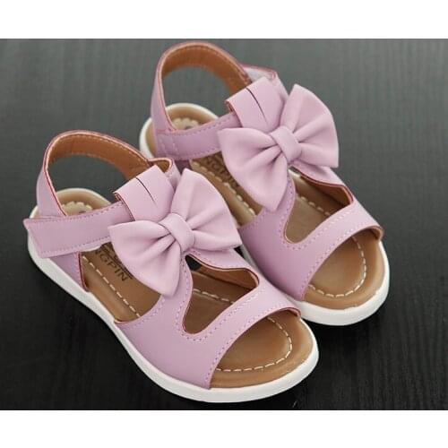 2021 HOT Girls sandals genuine leather white pink red open toe flowers summer girls shoes kids shoes wide chaussure size 21-37