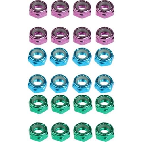 24Pcs Skateboard Truck Wheel Axle Screw Nuts Longboard Hardware Accessories