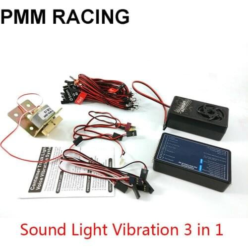 3 in1 Container Truck Lighting and Voice Vibration System For 1/14 Tamiya RC Truck SCANIA R620 VOLVO FH16 ACTROS MAN TGX Parts