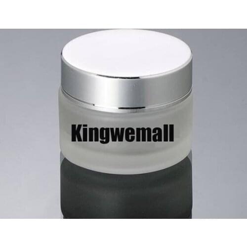 300pcs/lot 100g(100ml) Frosted Glass cream jar,Glass bottle with silver line on cap, cosmetic container,cosmetic packaging