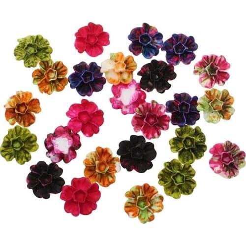 50Pcs 13x14mm Resin Flowers Crafts Decorations Flatback Cabochon Scrapbooking For Embellishment Nail Stickers Accessories