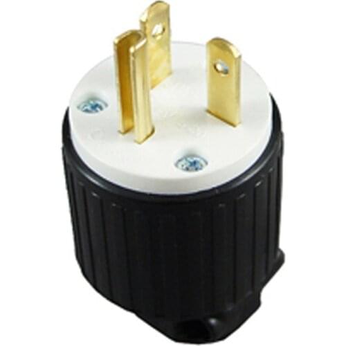 American UL listed Copper NEMA 5-20P Rewireable us wiring plug 3p power converter anti-off straight Inline industry locked plug