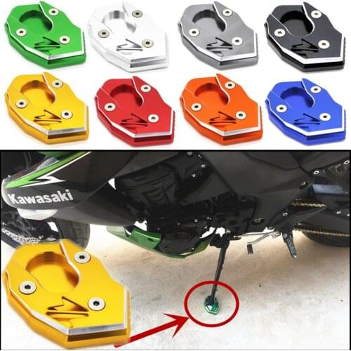 Fast Shipping For Kawasaki Z250 Z300 Z800 Z1000 /XS ZX6R CNC Aluminum Kickstand Sidestand Side Stand Enlarger Plate Pad