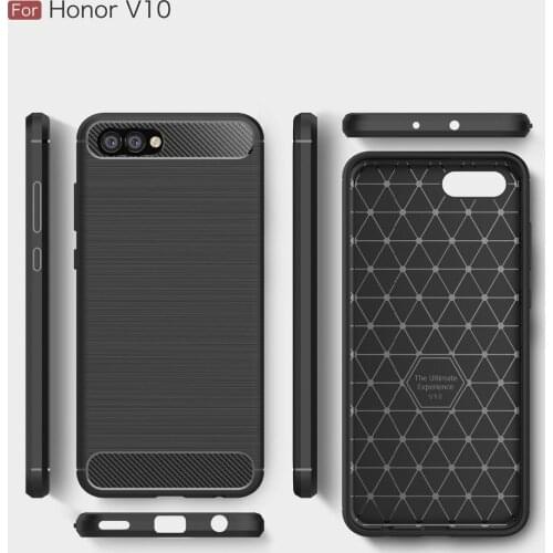 Mobilephone cases for Huawei honor V10 100pcs Fiber carbon rugged armor TPU protector back cover for Huawei honorV10 Free DHL
