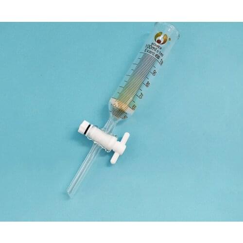 Sand board flash column,O.D.32mm,Capacity 40ml,With ordinary mouth ,Chromatographic analysis column,PTFE switch valve