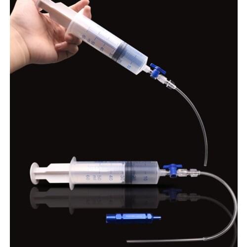Bicycle Tubeless Tyre Sealant Injector Injection Tool Schrader Presta Valve Core Removal Tool 60ml Syringe Rubber Hose Kit