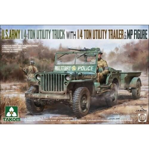 Takom 2126 1/35 U.S.ARMY 1/4 TON UTILITY TRUCK WITH 1/4 TON UTILITY TRAILE