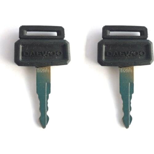 2Pc For Daewoo For Doosan Excavator Heavy Equipment Ignition Key W/ Logo D200