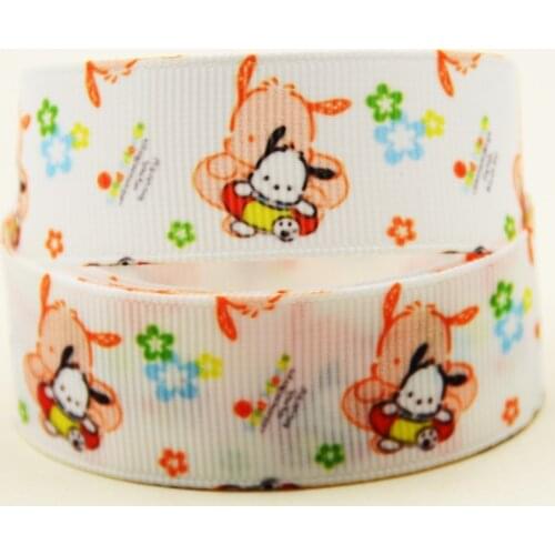22mm 25mm 38mm 75mm Dog cartoon printed Grosgrain Ribbon party decoration 10 Yards X-04407