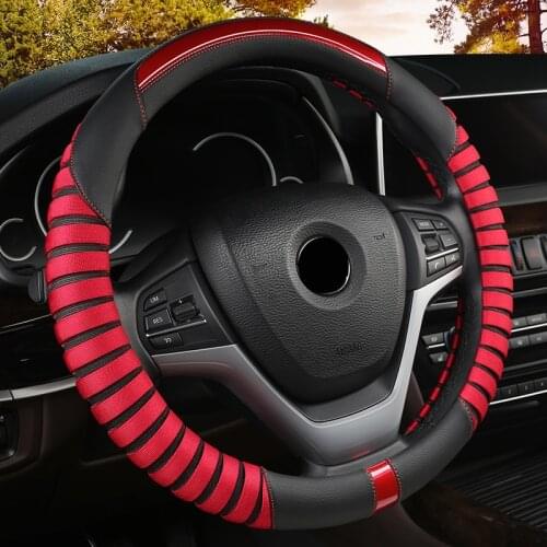 ZHOUSHENGLEE Microfiber Leather Car Steering Wheel Cover For Hyundai i20 i30 i40 Tucson Solaris ix35 Creta Santa fe Kona Elantra