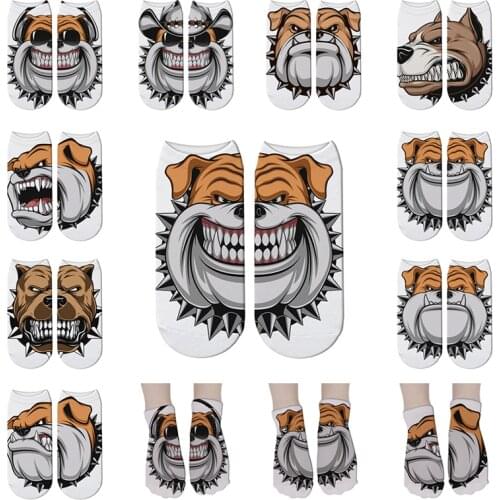 Fashion French Bulldog 3D Printed Cartoon Animal Sock Cute Funny Personalized Novelty Women Socks Comfortable Cotton Short Socks