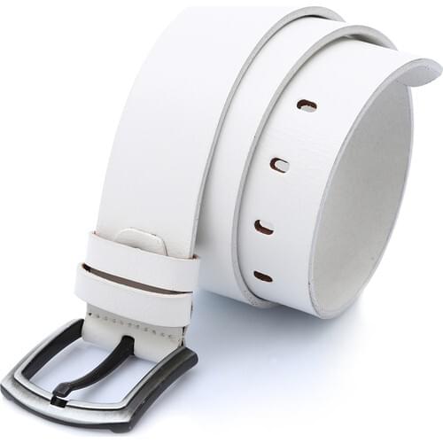 Paşala Genuine Leather Belt Sports/jean 4.5 cm White Male