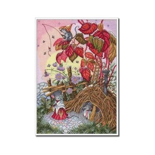 Autumn morning different color aida choose Counted Cross Stitch DIY Chinese Cross Stitch Kits Embroidery Needlework Sets