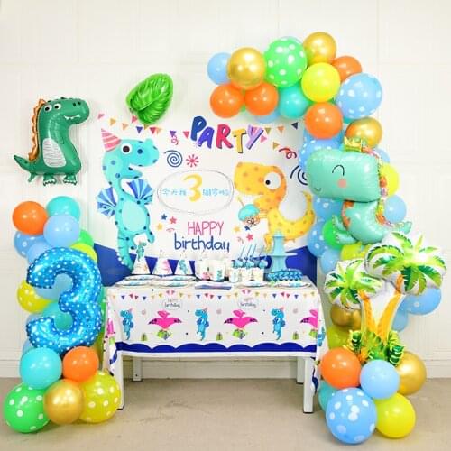 Boy Birthday Party Supplies Dinosaur Balloon Arch Kit Number Balloon Garland Blue Balloons Roar Balloon Set Boy Birthday Globos