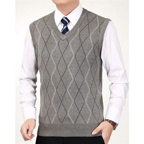 New Arrival Men Wool Vest Waistcoat Autumn Winter Mens Knitted Sweater V-neck Fashion Casual Size S M L XL XXL