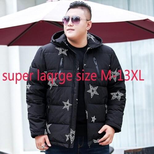 New High Quality Down Jacket Men Extra Large Thick Autumn Winter Short Coat White Duck Down Loose Casual Plus Size M-11XL12XL13X