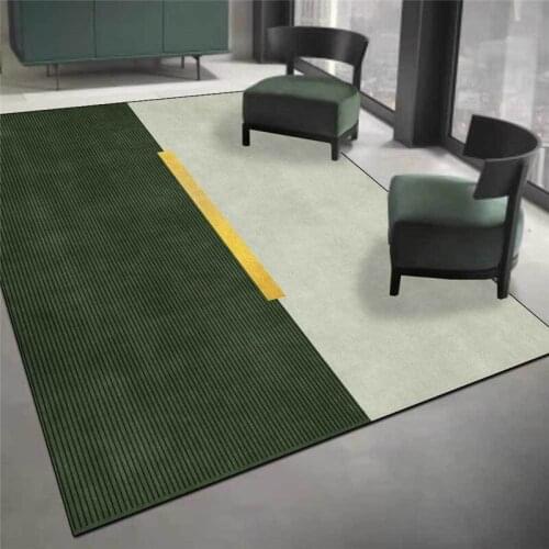 Simple Fashion Geometric Rug Retro Dark Green Dark Green Light Luxury Carpet Living Room Bedroom Bed Blanket Balcony Floor Mat