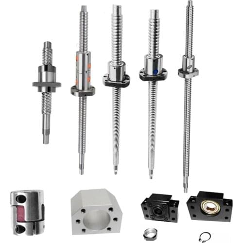 BallScrew SFU1604/1605/RM1605 metal nut/1605 left hand/1610/SFE1616/DFU1605 lead4/5/10/16mm 1200-2750mm C7 End Machined CNC part