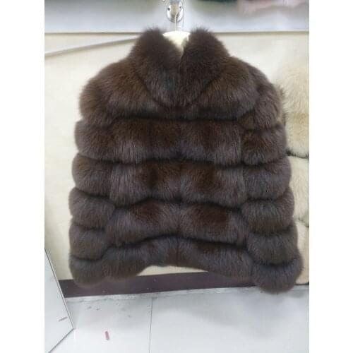 Natural fox fur coat real fox fur short jacket winter fashion warm casual European woman street style