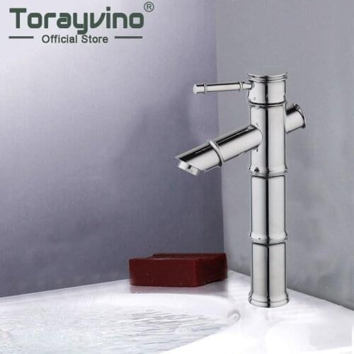 Bathroom basin faucet chrome bamboo shape brass tap sprayer deck mounted faucets hot & cold mixer taps single handle faucet