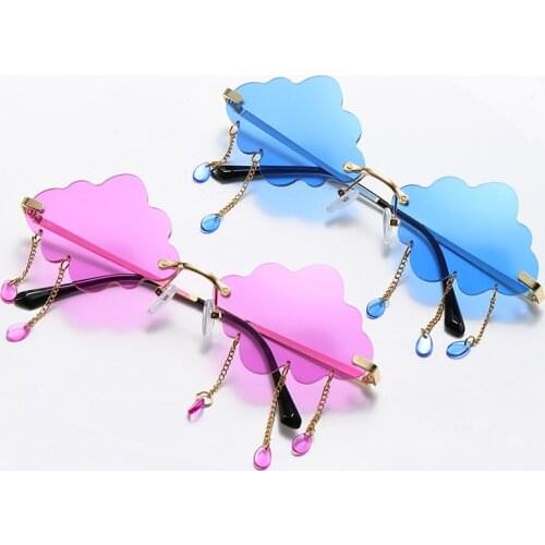 2020 Vintage Clouds Tassel Steampunk Sunglasses Fashion Rimless Driving Glasses Women Men Frameless Punk Glasses Shades UV400