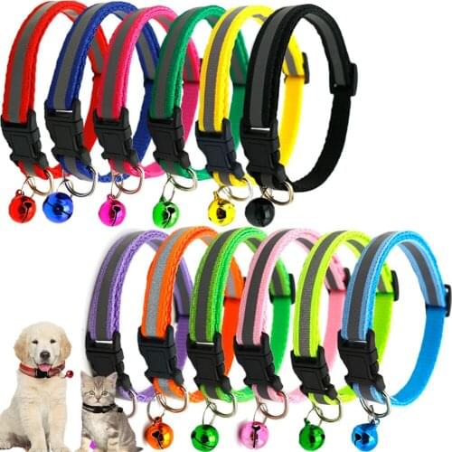Reflective Nylon Dog Collar Night Safety Flashing Light Up Adjustable Dog Leash Pet Collar for Cats And Small Dogs Pet Supplies