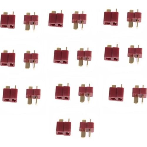 10Pairs T Plug Male Female Deans Connectors for RC Model Airplane Helicopter FPV Racing Drone LIPO Battery DIY Parts