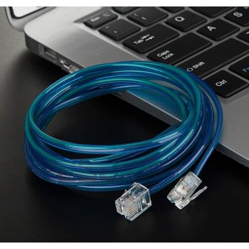 6P4C RJ11 Long type Copper wire ADSL Modem phone volume Telephone Cable connector 1-80Meter
