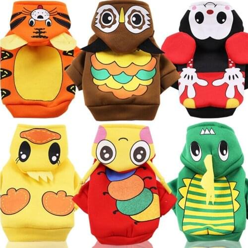 New Autumin Winter Cartoon Dog Hoodie Pet Dog Clothes for Dogs Cat Coat Jacket Cotton Pet Transform French Bulldog Clothing