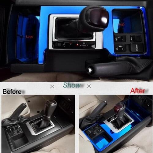 Tonlinker Cover Case Stickers for Toyota PRADO 2010-17 Car Styling 4 PCS Stainless steel Gear position and water cup sticker