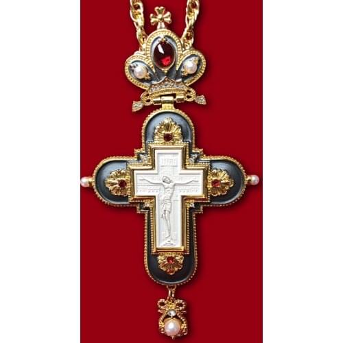 Vintage Pectoral Cross Gold/Silver Plated Necklace Crucifix INRI Jesus Cross Pendant Religious icon Gift orthodox Jewelry Crafts