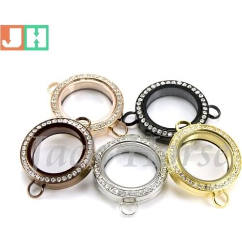 High quality 25mm twist locket different crystal locket 316L Stainless steel floating locket for bracelet
