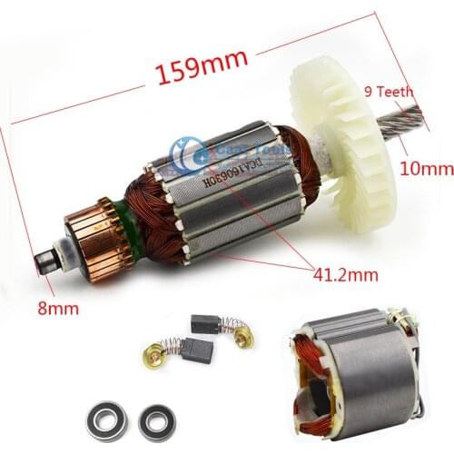 AC220-240V 9-Teeth Drive Shaft Electric Circular saw Armature Rotor stator for Makita 5704R 5806R 5704RK 518629-3 516489-7 5806B