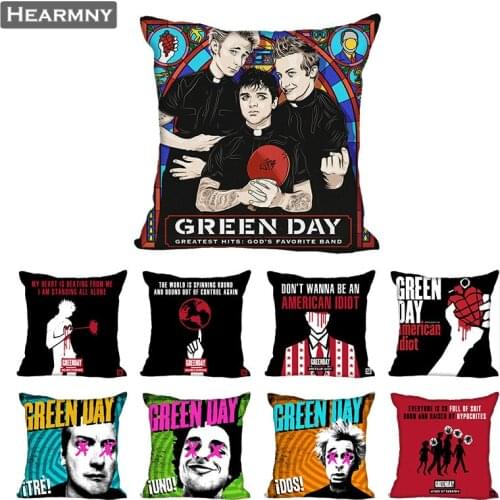 Green Day Pillow Case For Home Decorative Pillows Cover Invisible Zippered Throw PillowCases 40X40,45X45cm