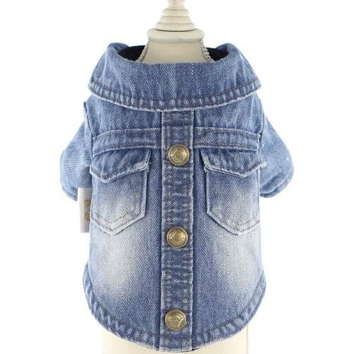 Winter Dog Coat Jacket Denim Jeans Pet Outfit Garment Puppy Apparel Small Dog Clothes Yorkshire Poodle Bichon Schnauzer Clothing