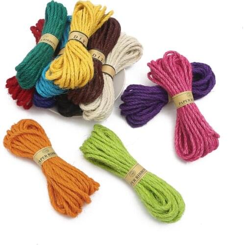 10M Multicolor Hemp Rope DIY Craft Supplies Knitting Bouquet Packaging Decoration Cords Kindergarten Handwork Arts Materials