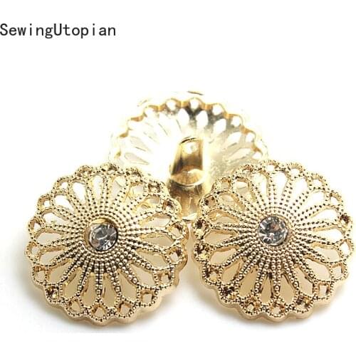 10PCS Hollow Round Small Metal Buttons for Clothing Repair Sewing Replace Decor Handmade Crafts Gifts Cloth 18MM 20MM 25MM