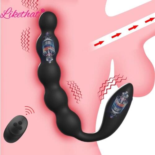 10 Speed Anal Vibrator Anal Beads Prostate Massage Dual Motor Butt Plug Stimulator Rechargeable Vibrators Sex Toys For Men Women