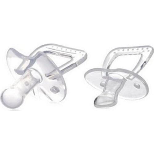 1000pcs Silicone Gel Love Heart Shape Simple Clear Transparent Safe Baby Care Infant Toddler Pacifier Flat Round Nipple