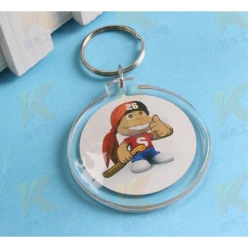 170PCS Blank Acrylic Round Circle Keychains Insert Photo Keyrings 1.8''/4.6cm