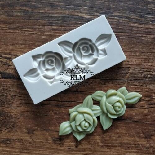 2pcs Flowers Silicone Fondant Cake Decorating Mold , DIY Baking Kitchen Accessories Chocolate Silicone Molds