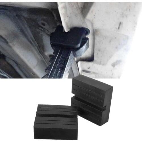 2Pcs Universal Car Slotted Frame Rail Floor Jack Guard Adapter Lift Rubber Pads