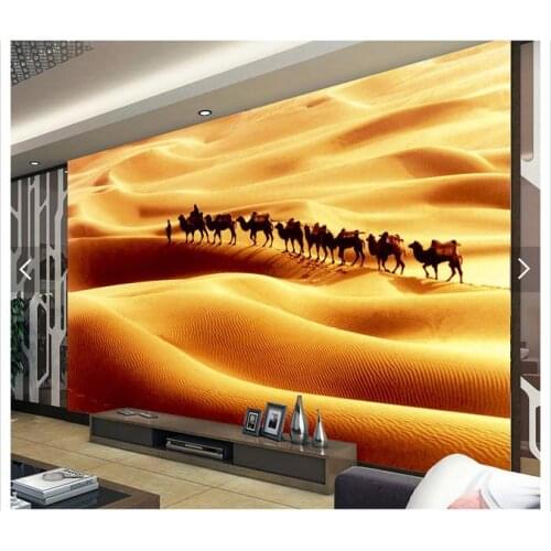 Customized 3d photo wallpaper 3d wall murals wallpaper silk road camel desert adornment picture living room wall decoration