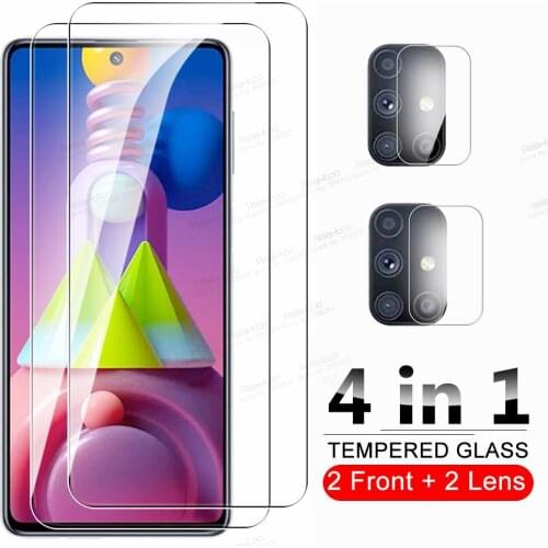 4 in 1 Camera Tempered Glass For Samsung Galaxy M51 M31 M21 M11 M21S M12 M31S M 51 31 21 11 12 Screen Protector Protective Film
