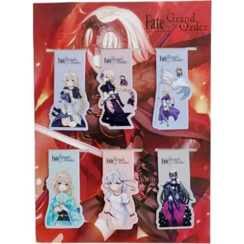 6pcs Fate/Grand Order Anime Magnetic Bookmark Magnet Bookmark Child Student Kawaii Gift Bookmarks Office Stationery