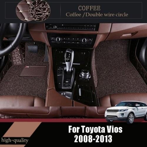 Car Floor Mats Carpets For Toyota Vios 2013 2012 2011 2010 2009 2008 Luxury Double Layer Wire Loop Interior Accessories Custom