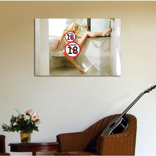 Blonde Girl in Shower Wallpaper Wall Art Posters Canvas Cloth Fabric Print Painting for Home Decor Picture