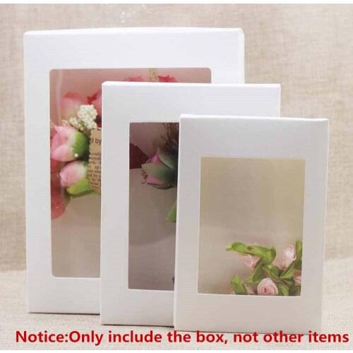 5pcs DIY Paper Boxes with Window White/Black/Kraft Paper Gift Box Cake Packaging For Wedding Home Party Muffin Packaging