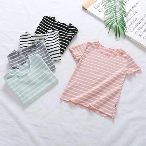 Kids Girls T-shirts Short Sleeves Cotton T-Shirt Girl Children Casual O-neck Tops Kids Tees Clothes 3-8 Years Kids Pullovers Tee